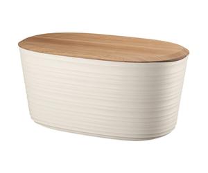 Cestino Pane, Tierra Dimensioni 39,2x23,2x h19 cm - 10lt Post Consumed Recycled Poliestereastic, Bamboo, Bianco latte bianco latte
