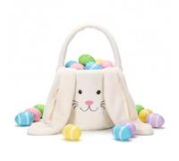 Cestino pasquale, cestino pasquale per bambini, soffice borsa per caccia alle uova di Pasqua con orecchie lunghe in peluche carino coniglio, borsa grande capacità decorativa per conigli per feste di