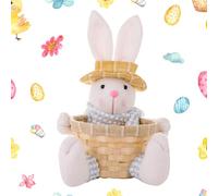 Cestino pasquale dolce animale - Cestino pasquale coniglietto pasquale, cesto di peluche da riempire e da regalare come decorazione pasquale primaverile, idea regalo per un nido di Pasqua floreale (A)
