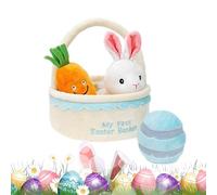 Cestino Pasquale per Set di Gioco in Peluche Morbido - Set da 4 Pezzi di Coniglietti | Giocattoli per Cestino della Pasqua per Bambini | per Ragazzi e Ragazze Casa Vacanza Interno Esterno Celebrazione