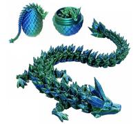 Cestino pasquale, uovo a sorpresa con drago stampato in 3D, regalo di Pasqua decorativo per ragazzi e bambini, decorazione per la casa, giocattoli da scrivania con drago esecutivo (verde)