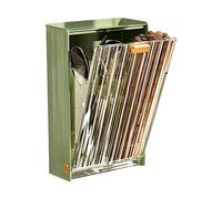 Cestino per Bacchette, Porta Bacchette in Plastica a Parete, Scolapiatti, Porta Utensili per Cucchiaio per Posate da Cucina (GREEN)