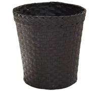Cestino per bagno di vimini naturale, cesto di rifiuti di vimini per bagno, colore del caffè cestino intrecciato, cesto rotondo per la lavanderia domestica per uffici domestici, cestino per cesti,