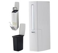 Cestino per Bagno lattina da 4, 5 Litri Slim Cestino può restringere con Coperchio Pop-up, Spazzola e Supporto per Toilette, Cesto di scarto Rettangolare con Lino Rimovibile, drowboard & Bag