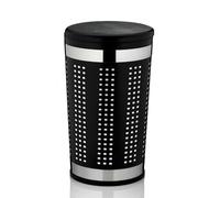 Kela 21818, Cesto per Biancheria con Cuscino, Rotondo, 60,5 cm di Altezza, Metallo, Sevilla, Nero, Metal, Black, One Size