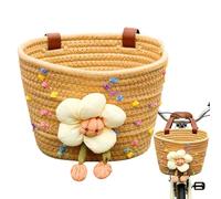Cestino Per Bici Bambini | Peluche In Corda Cotone Intrecciata A Mano - Cestino Per Bicicletta Bambini | e Bambine, Monopattini Tricicli e Bici Senza Pedali