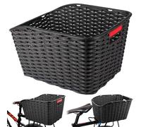 Cestino per Bici con Maniglia, capacità, Intrecciato, Resistente, Cestino Posteriore per Bici, Posteriore per in PP Riflettente per Borsa, Animali Domestici, Verdure, Palline.