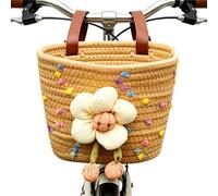 Cestino per Bicicletta Bambini Corda di Cotone Tessuta a Mano Grande | Cestino Per Bicicletta,Borsa Da Manubrio Per Bambini E Bambine, Monopattini, Tricicli, Snack E Bevande