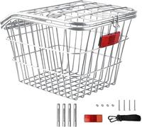 Cestino per Bicicletta, Cestino per Portabiciclette, Cestino per Bici Posteriore, Portapacchi per Biciclette per, Grande capacità, Distribuzione della Griglia, Durevole,Cestino Posteriore