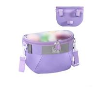 Cestino per bicicletta impermeabile per bambini, attacco frontale con tracolla rimovibile, spaziosa borsa portaoggetti per tricicli e scooter (viola)