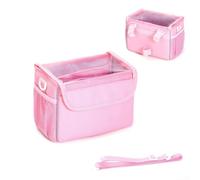 Cestino per bicicletta in tessuto impermeabile per bambini, con tracolla, design a carico frontale, adatto a una varietà di piccoli giocattoli da equitazione, inclusi tricicli (rosa)