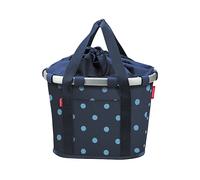CESTINO PER BICICLETTA KLICKFIX Bikebasket Blu con pois azzurri