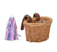 Cestino per bicicletta per bambini, cestino in per il manubrio anteriore, per ragazze, per bicicletta, per bambini, con simpatici adesivi a campana, robusto cestino per manubrio in tessuto per