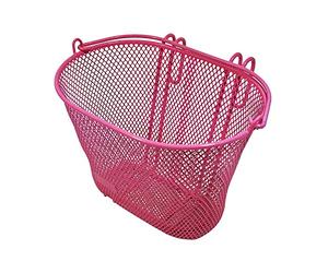 Cestino per bicicletta per bambini - rosa, in metallo, per manubrio - anteriore - cestino per bicicletta per bambini 20x18x10cm - cestino anteriore per bicicletta per ragazze - cestino per bicicletta