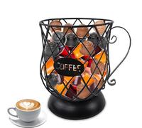 Cestino per Capsule, Cestino per Capsule di Caffè, Cestello Portaoggetti per Caffè, Cestello Porta Caffè Porta Capsule Caffè, Portacapsule Caffè di Grande Capacità, per Bancone, Casa, Ufficio, Nero