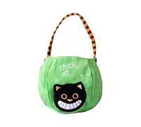 Cestino per caramelle a secchiello per dolcetto o scherzetto di Halloween, borsa tote portatile riutilizzabile con gatto nero, zucca, vampiro, decorazione di Halloween, sacchetti per bomboniere per