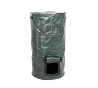Cestino per compostaggio da giardino con coperchio e coperchio per il monitoraggio in tempo reale del compostaggio, sacchetto per la raccolta dei rifiuti in polietilene (verde, 35 x 60 cm)