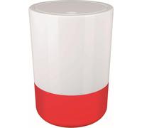 Spirella Design Pattumiera Moji Bagno a Pedale Pattumiera con Coperchio oscillante 5 Litri con Fondo in Silicone Bianco/Rosso