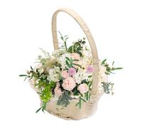 Cestino Per Damigelle, Cestini Intrecciati, Mini Cestino Per Fiori Da Matrimonio Con Manico,Intrecciato Per Damigelle Da Matrimonio, Rattan Intrecciato A Mano Pastora, Es