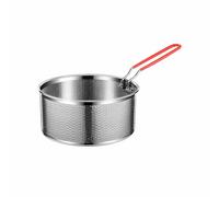 Cestino per friggere resistente alle alte temperature per cucinare in acciaio inossidabile Cestino per friggere rotondo a rete per servire colini per alimenti in acciaio inossidabile Cestino per