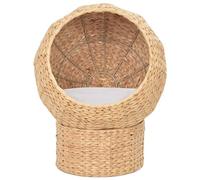 Cestino per gatti in erba marina con cuscino rimovibile, altezza 45 cm, diametro 35 cm, materiale naturale per interni, ideale per dormire, giocare, arrampicare, stabile e facile da pulire