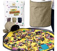 Cestino per giocattoli e tappetino da gioco, organizer per giocattoli da costruzione, mattoni da costruzione, organizer per giocattoli con facilità, borsa portaoggetti pieghevole XL per bambini, in