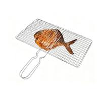 Cestino per Griglia di Pesce - 33.5x18,5 Cm in Acciaio Inossidabile | Basta di Griglie per Griglie, Cestino per Griglia per Cuocere La Bistecca di Gamberi Verdure Verdure da da Cucina All'aperto