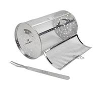Cestino Per Griglia Rotante In Acciaio Inossidabile, Gabbia Per Cilindro Per Barbecue In Rete Per Griglia, Griglia Da Campeggio Portatile, Accessori Per Barbecue Con Forchetta Per (23CM)