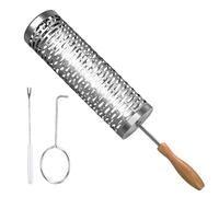 Cestino per griglia rotante - Rete per griglia a nidificazione | Gabbia per grigliaa rotante, gadget da cucina in acciaio inossidabile con manico staccabile, per barbecue e strumenti per uom