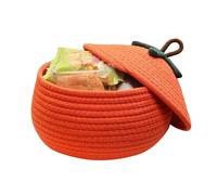 Cestino per Halloween in tessuto - contenitore organizer per zucca, contenitore decorativo in corda con funzione antipolvere | Ideale per camera da letto, stagionale, soggiorno, vestiti, snack libri
