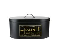 Cestino per Il Pane, 34.5 cm x 20 cm x 18.5 cm, Nero-Oro