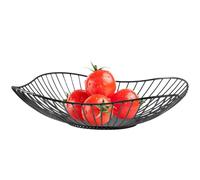 Cestino per il pane in filo - 31 x 11,5 x 7 cm, porta frutta per in stile vintage, vassoio saldato da tavolo in metallo | decorazione casale per organizzare banane, agrumi, pasticcini