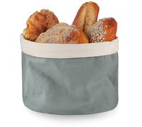 Cestino per il pane richiudibile con cordoncino, Ø 25 cm, borsa per pane 100% cotone, anti collasso, grigio blu