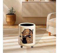 Cestino per la carta straccia a pois, cestino per la spazzatura rotondo, per il