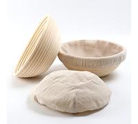 Cestino per la lievitazione del pane, 2 pezzi, in rattan naturale,per impasto di pane 23x8cm rotondo