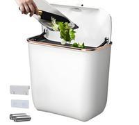 Cestino Per La Spazzatura Han Con Coperchio, Della Spazzatura A Parete, Del Compost Da Cucina Gallone, Aiuta A Fermare L'odore E Mantiene Lo Spazio Pulito Appeso Facile Da Installare26.6