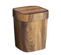 Cestino per la spazzatura in legno, rifiuti di legno, legno di cedro, robusto contenitore per rifiuti in legno duro con finitura naturale, coperchio rustico per ridurre al minimo i rischi di