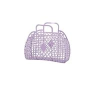 Cestino per la Spesa in plastica Verdure, con Manico, Borsa in Rete di plastica gelatinosa, Borsa Spiaggia Ragazza retrò, Le Donne, ottime Vacanze, Shopping (Viola)