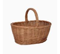 Cestino per la spesa in vimini marrone medio con manico ovale