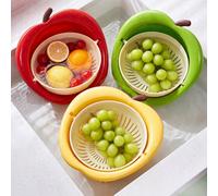 Cestino per lavare le verdure a forma di frutta a doppio strato, materiale ispessito, design verticale, resistente e impermeabile, adatto per cucina, ristorante, picnic e campeggio, scelta perfetta pe
