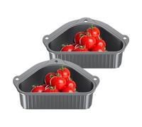 Cestino per lavello - Cestino angolare per lavello da 2 pezzi | Cestino di drenaggio per lavello angolare | Colino per lavello angolare per cucina e bagno (25 x 17 x 8,5 cm)