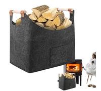 Cestino per legna da ardere in feltro, porta legna da , portatile, pieghevole, borsa per il trasporto in legno robusto multifunzionale per casa, soluzione per riporre la legna da ardere, facile