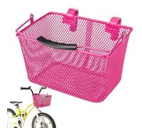 Cestino per manubrio - 24,5 x 14 x 14 cm, supporto compatto, organizer in metallo ferroso, portabiciclette per bambini con maniglia, contenitore anteriore per bicicletta per giocattoli e snack, chiavi