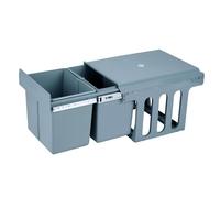 Cestino per mobili da cucina, bidoni della spazzatura sotto lavello 2 x 8 l, fissaggio inferiore e rimozione manuale, secchi estraibili con coperchio