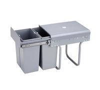 Cestino per mobili da cucina, bidoni della spazzatura sotto lavello 2 x 8 l, fissaggio inferiore e rimozione manuale, secchi estraibili con coperchio