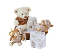 Cestino per neonati neonato neonato bambino, cestino in vimini marrone regalo baby shower (orso aereo)