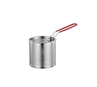 Cestino per pasta in acciaio inox per bollire tagliatelle e cuocere a vapore vari alimenti, manico rimovibile per una facile maneggevolezza, si adatta alla maggior parte delle pentole medie (01)