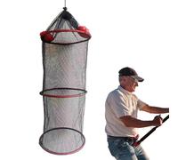 Cestino per pesci, ad asciugatura rapida, pieghevole, galleggiante, a rete, con design portatile, gabbia resistente per pescare dal , ideale per pesca in lago, fiume, laghetto