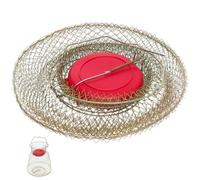 Cestino per Pesci in Metallo Anti Fuga 1 Pezzo, Ferro | Oro, Resistente All’usura, per Pesca e Wild Fishing, Accessorio da Rete per Cattura