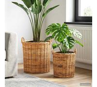Cestino per piante GENDT 2 pz Marrone Naturale Rattan Kubu